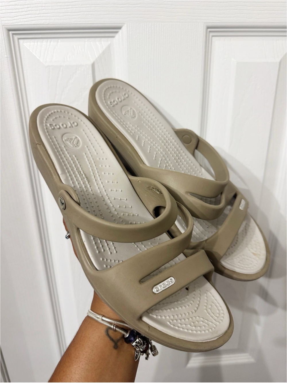 Crocs Gray Patricia Wedge Sandals Size 11